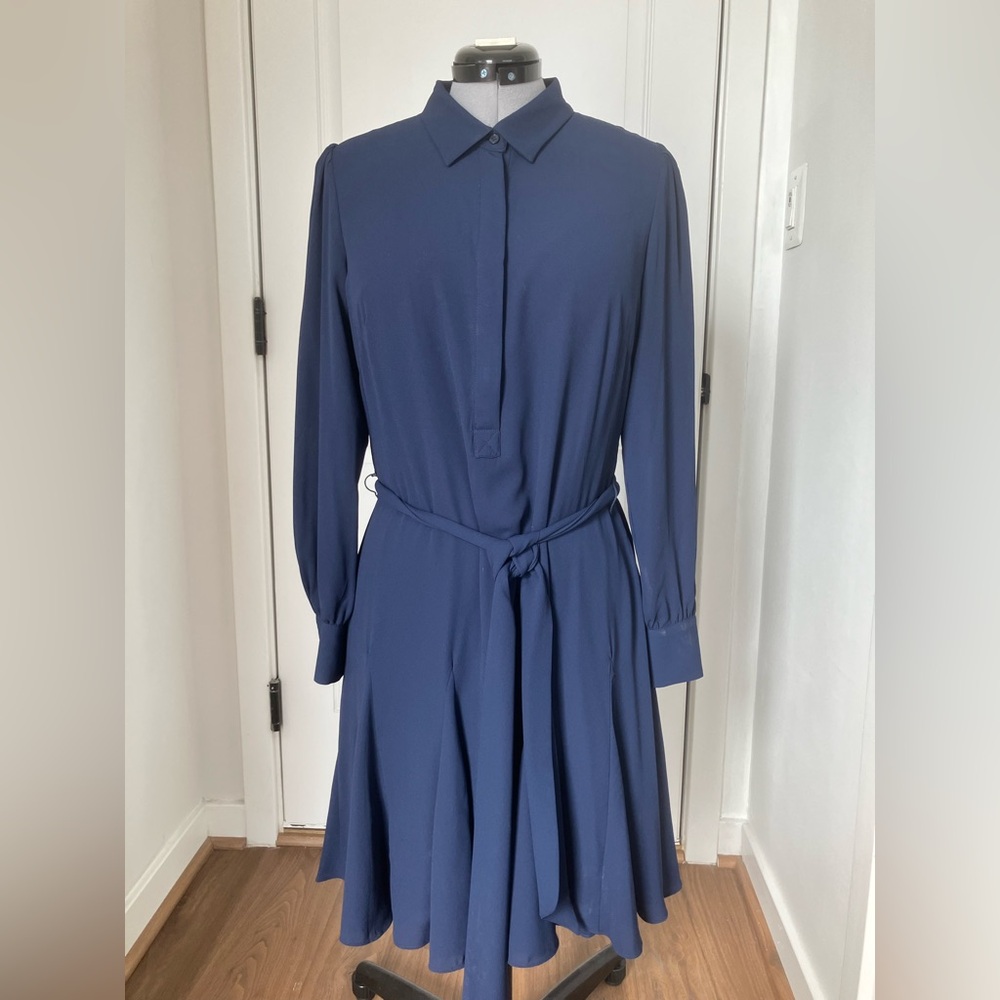 WHBM Long Sleeve Blue Dress